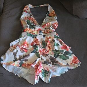 PrettyLittleThing Rose Print Dress
